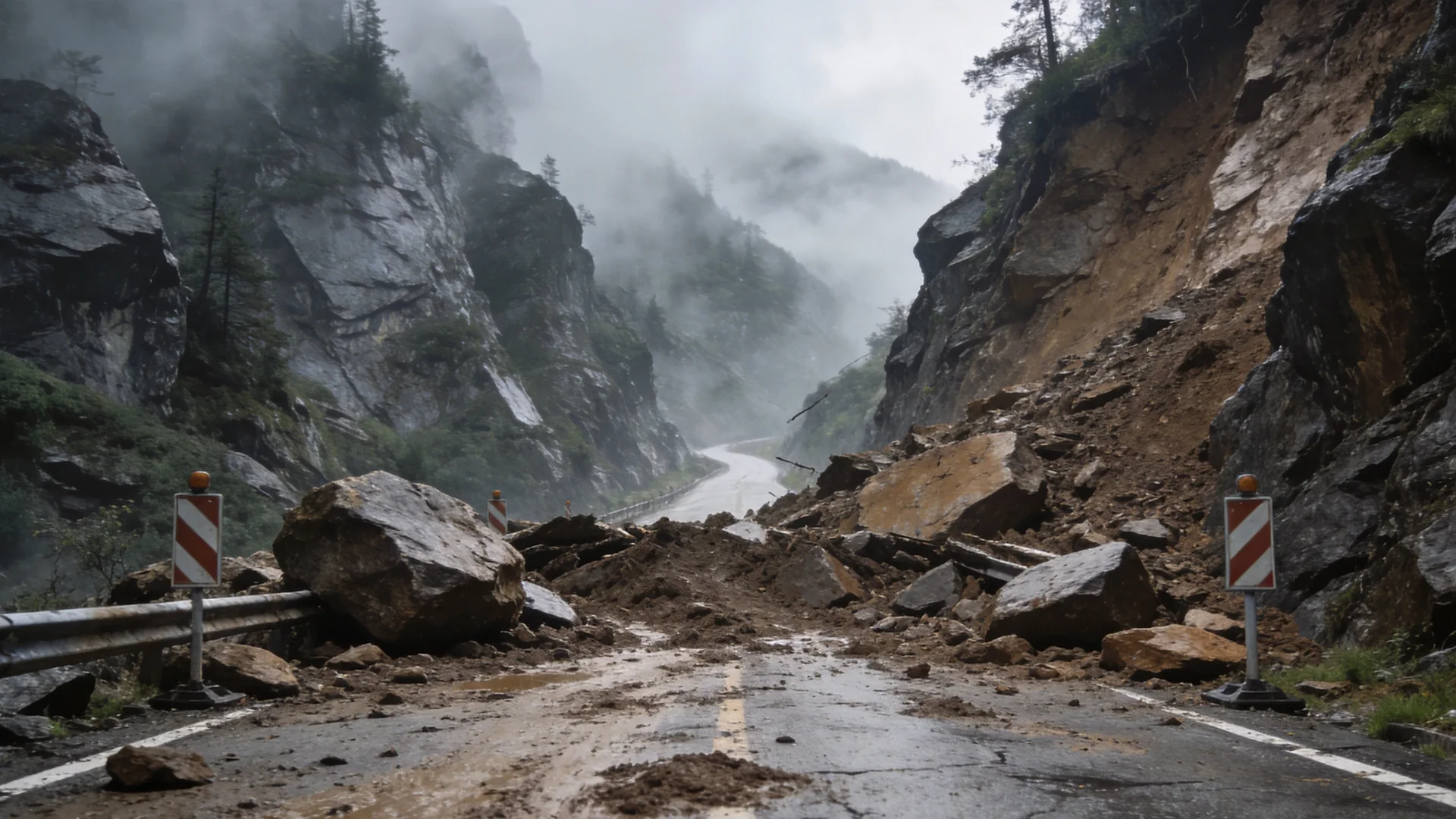 暴雨封住槐渡的进山路